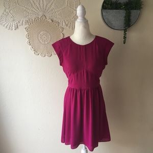Rebecca Taylor pink chiffon cap sleeve party dress